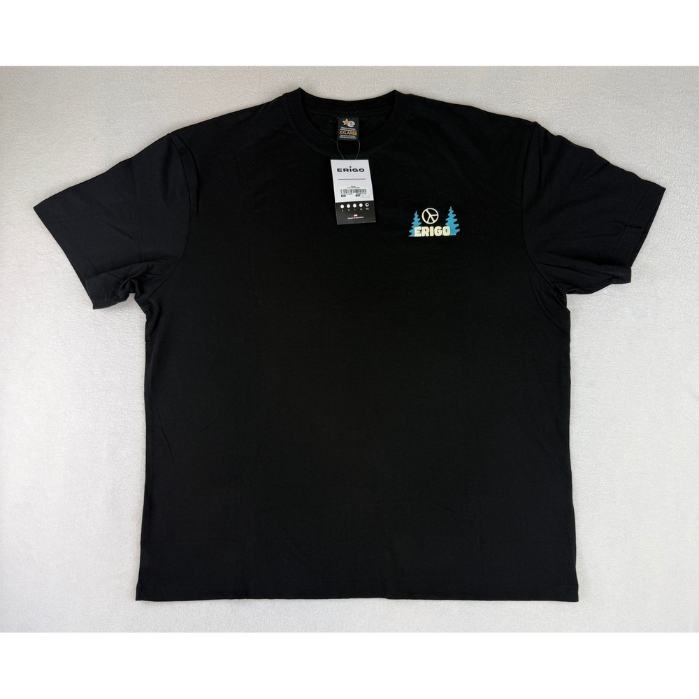 Erigo T-Shirt‎ Mens XXL Black Stay Hippie Graphic Short Sleeve Streetwear Tee